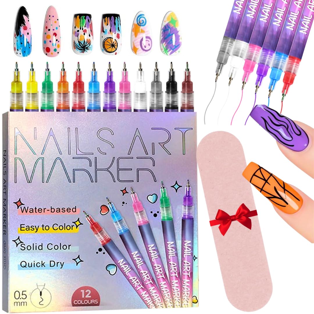 Nail Art Pen Set color palette for creative mani designs