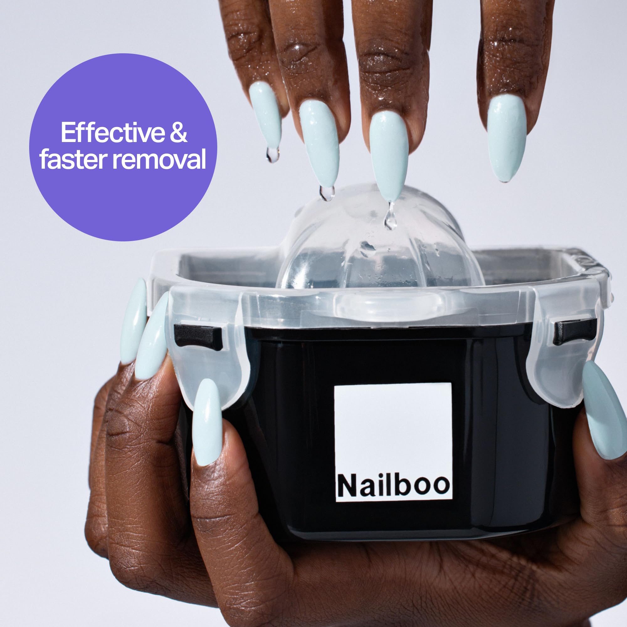 Nailboo acetona para remover polvo de inmersión con facilidad.