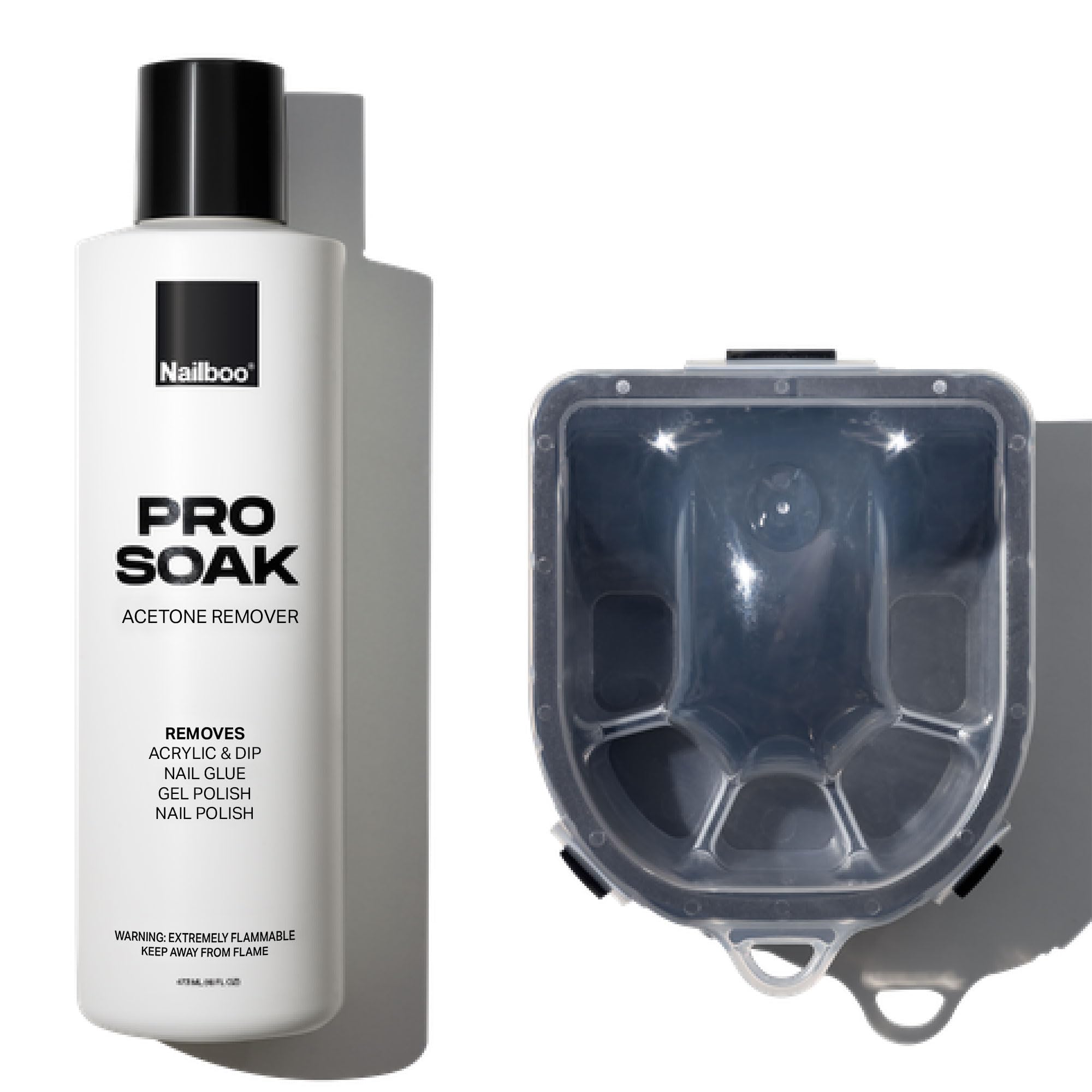 Nailboo removedor acetona, botella de 16 oz para preparar la manicura con facilidad