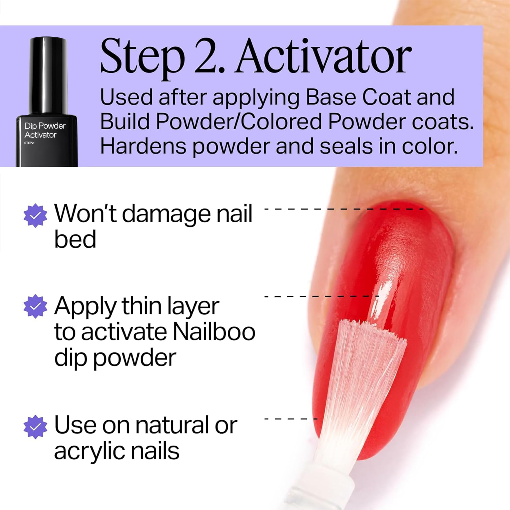 Nailboo Dip Powder canister shows rich color and smooth application.