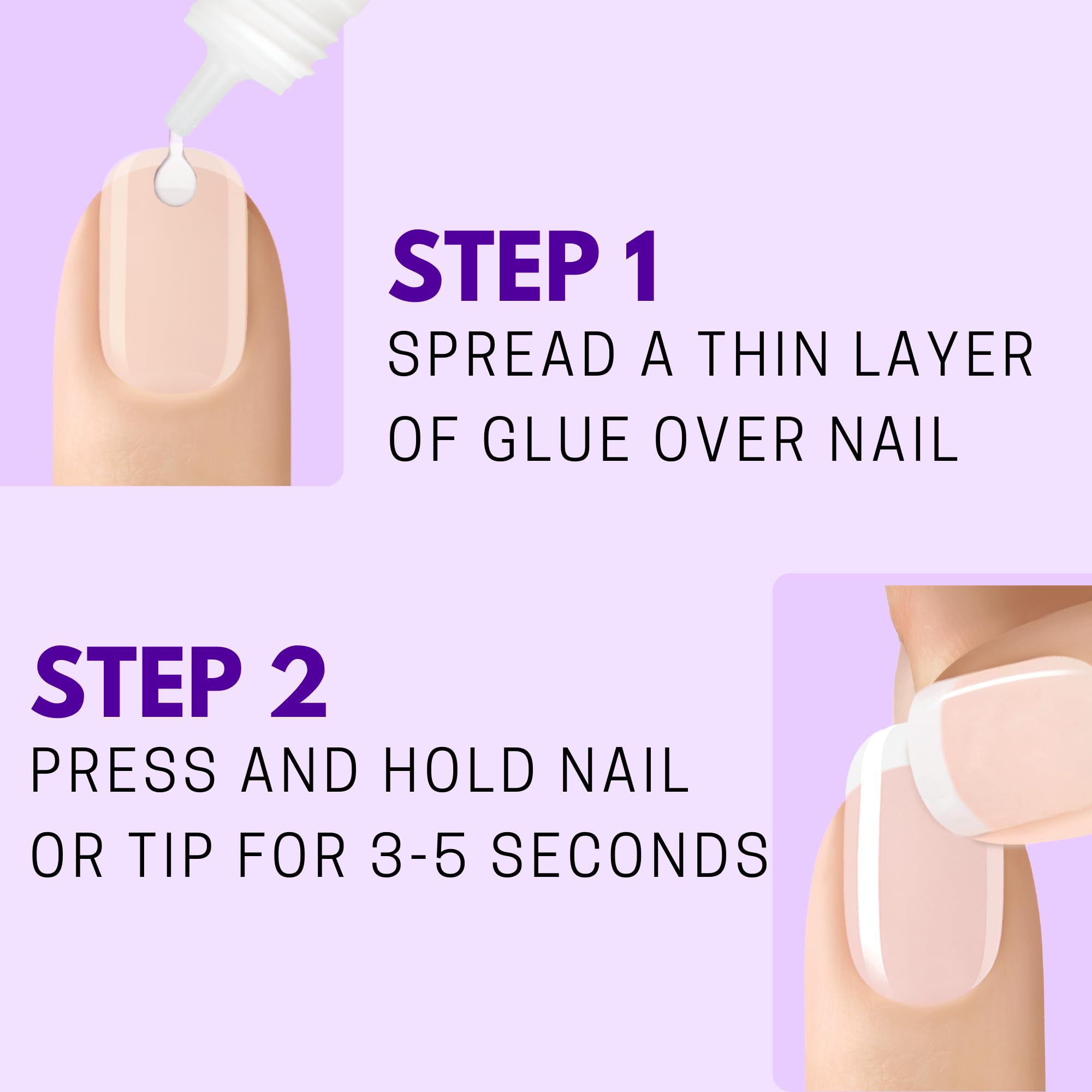 Adhesivo Nailene compatible con uñas artificiales para fijación duradera.