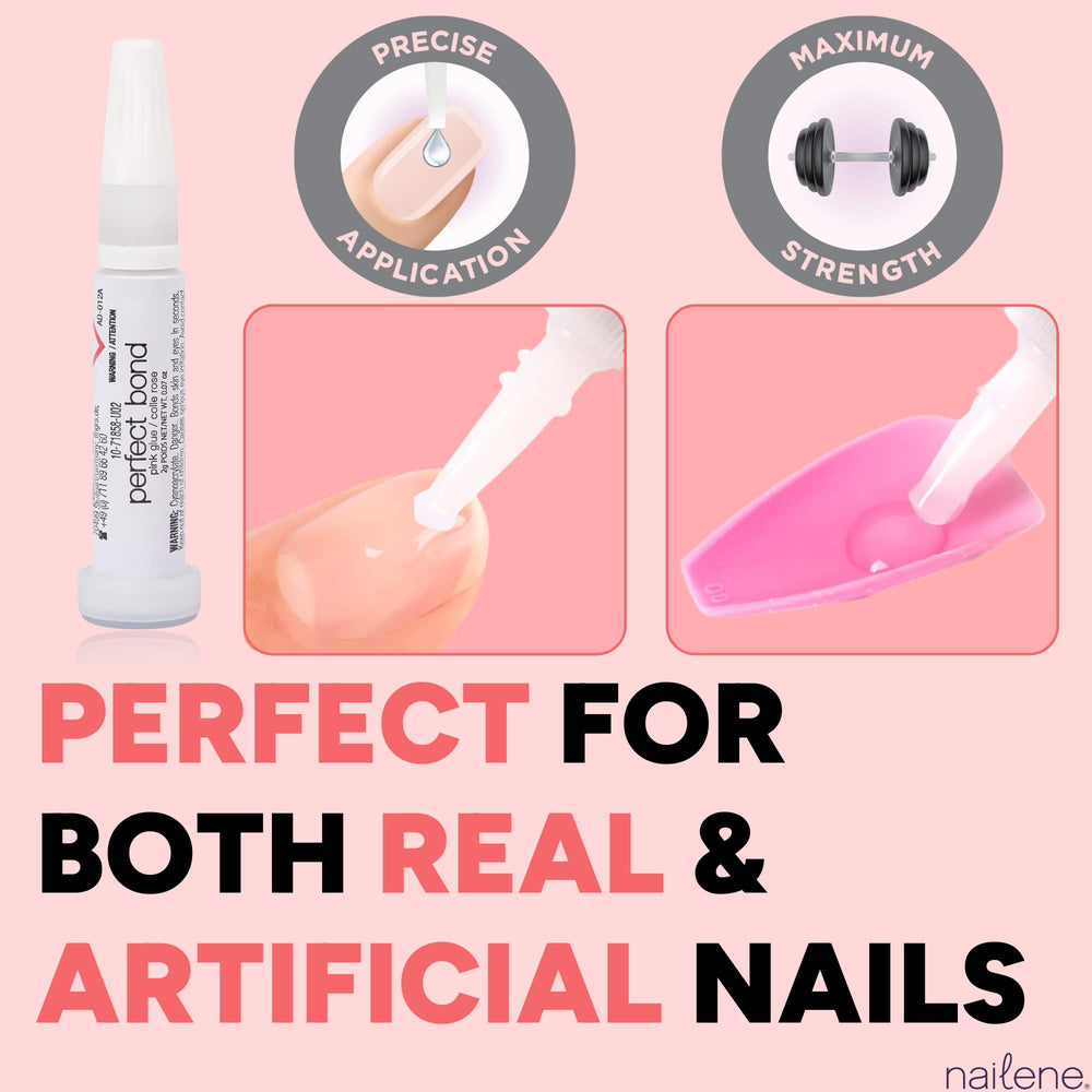 Nailene Perfect Bond Glue two-tubes-pack ready for use.