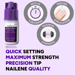 Reparación de uñas naturales con Nailene, unión rápida y reparación precisa.