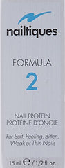Nailtiques Formula 2 bottle with brush demonstrates easy daily nail care.