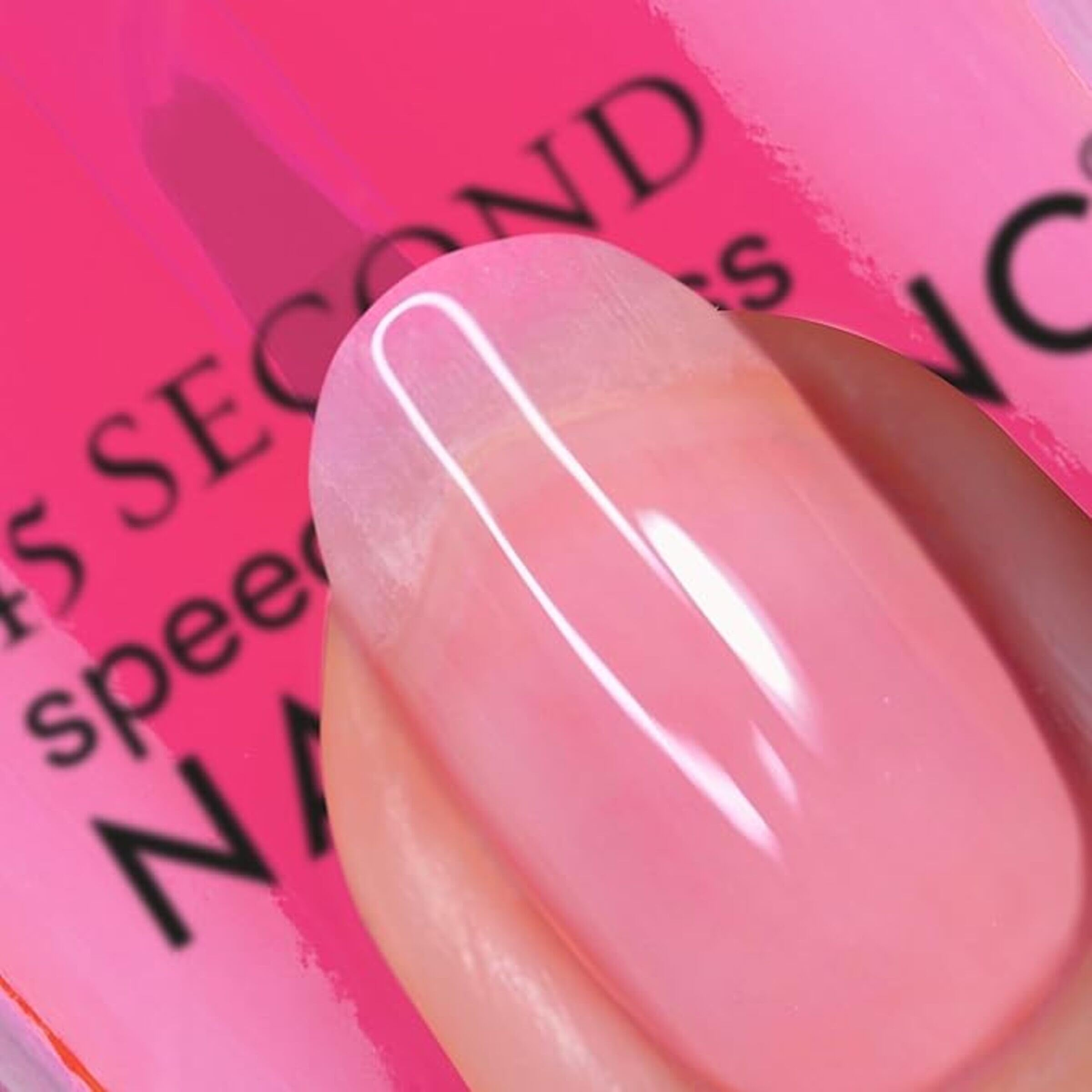 Nails.INC Sienna sheer pink glow application swatch for natural radiance.