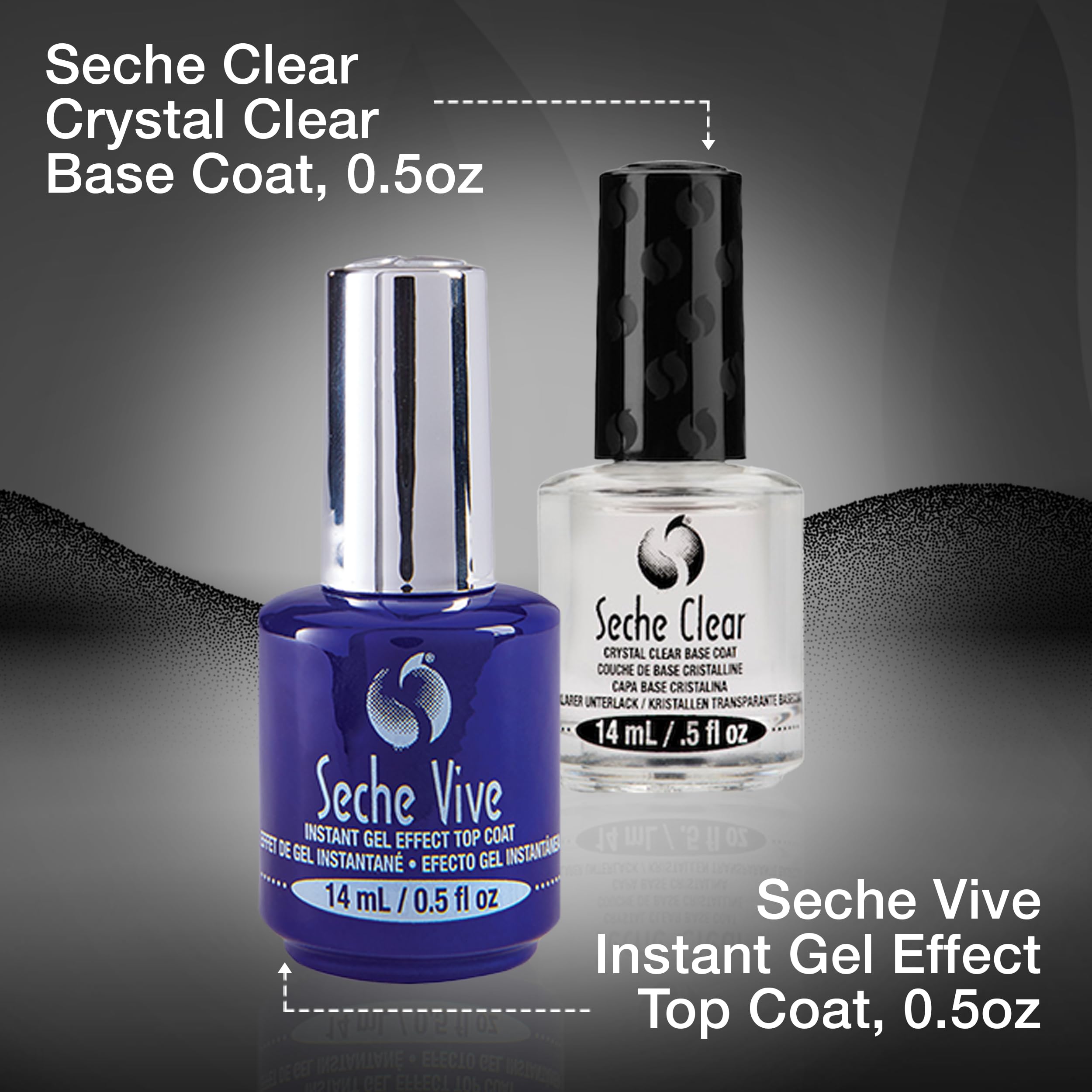 Nails shown with gel-like shine using Seche Vive top coat