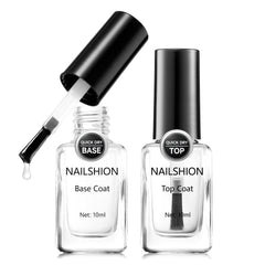 Nailshion base coat bottle close-up highlighting vegan formula for nails.
