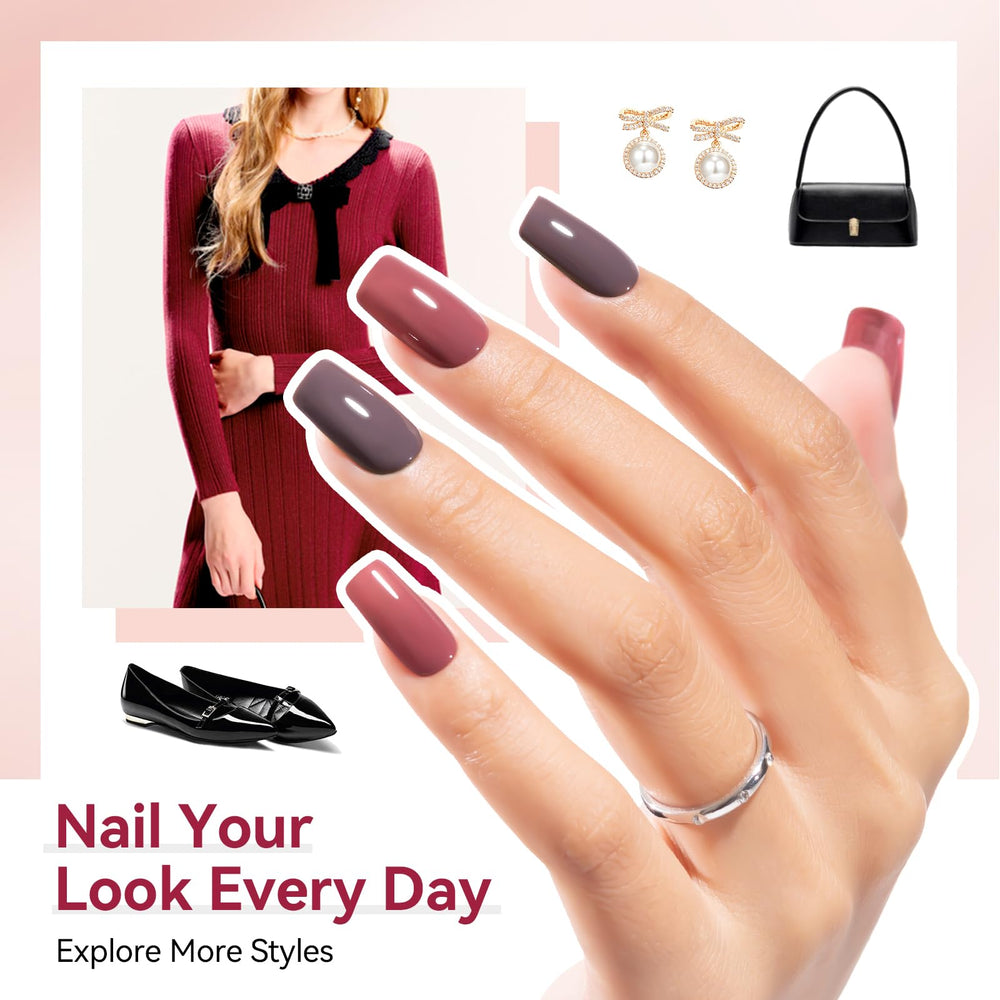Nailshion Nude Grays acabado brillante y duradero para uso diario.
