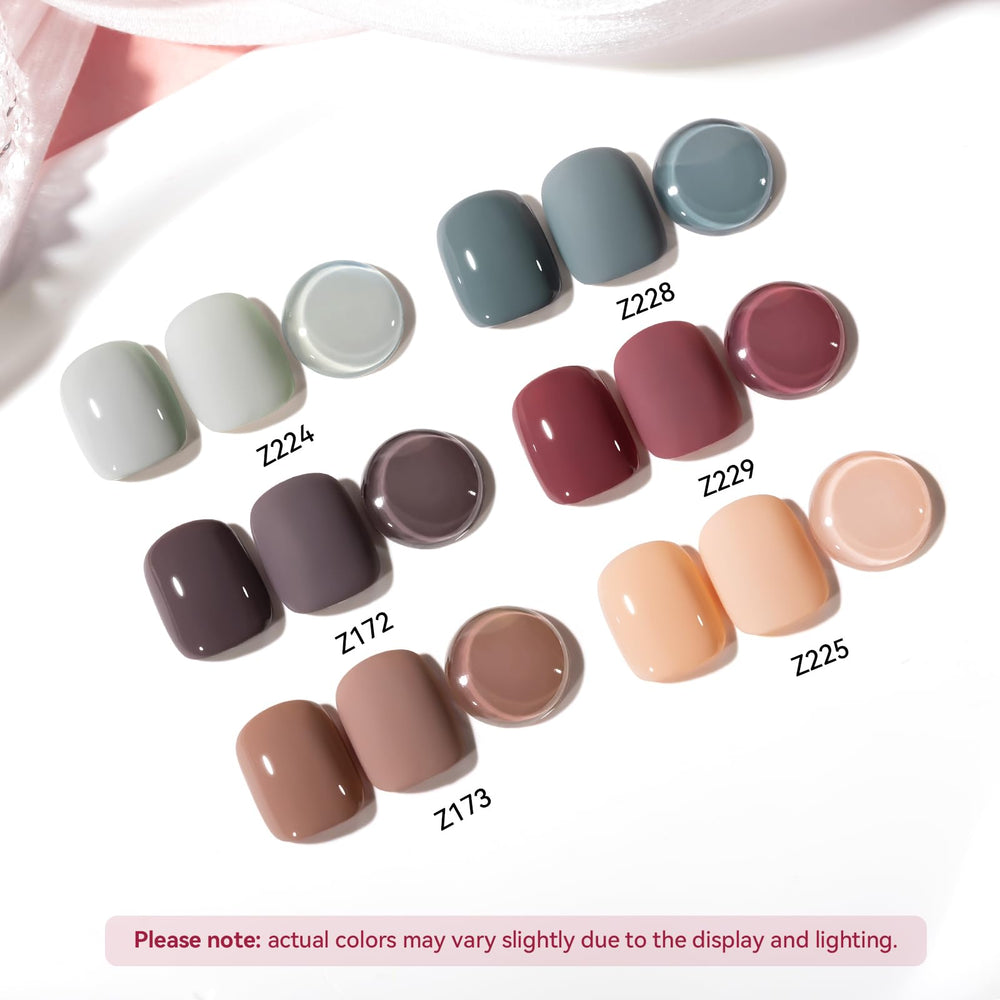 Nailshion Nude Grays paleta 6 colores, ideal para combinar con cualquier conjunto.