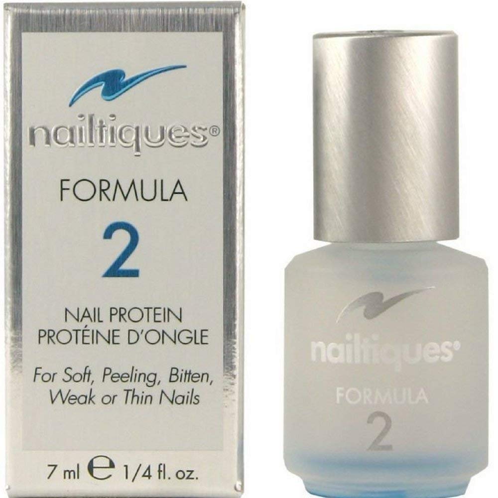 Nailtiques Formula 2, botella de 0,25 oz para fortalecer uñas débiles.