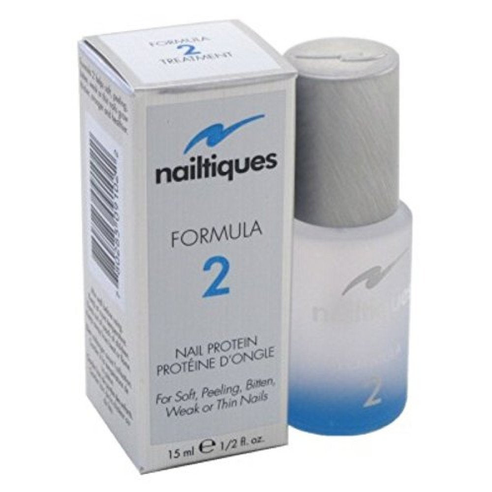 Nailtiques Fórmula 2 Protein, botella de 0,5 oz, fortalece uñas débiles