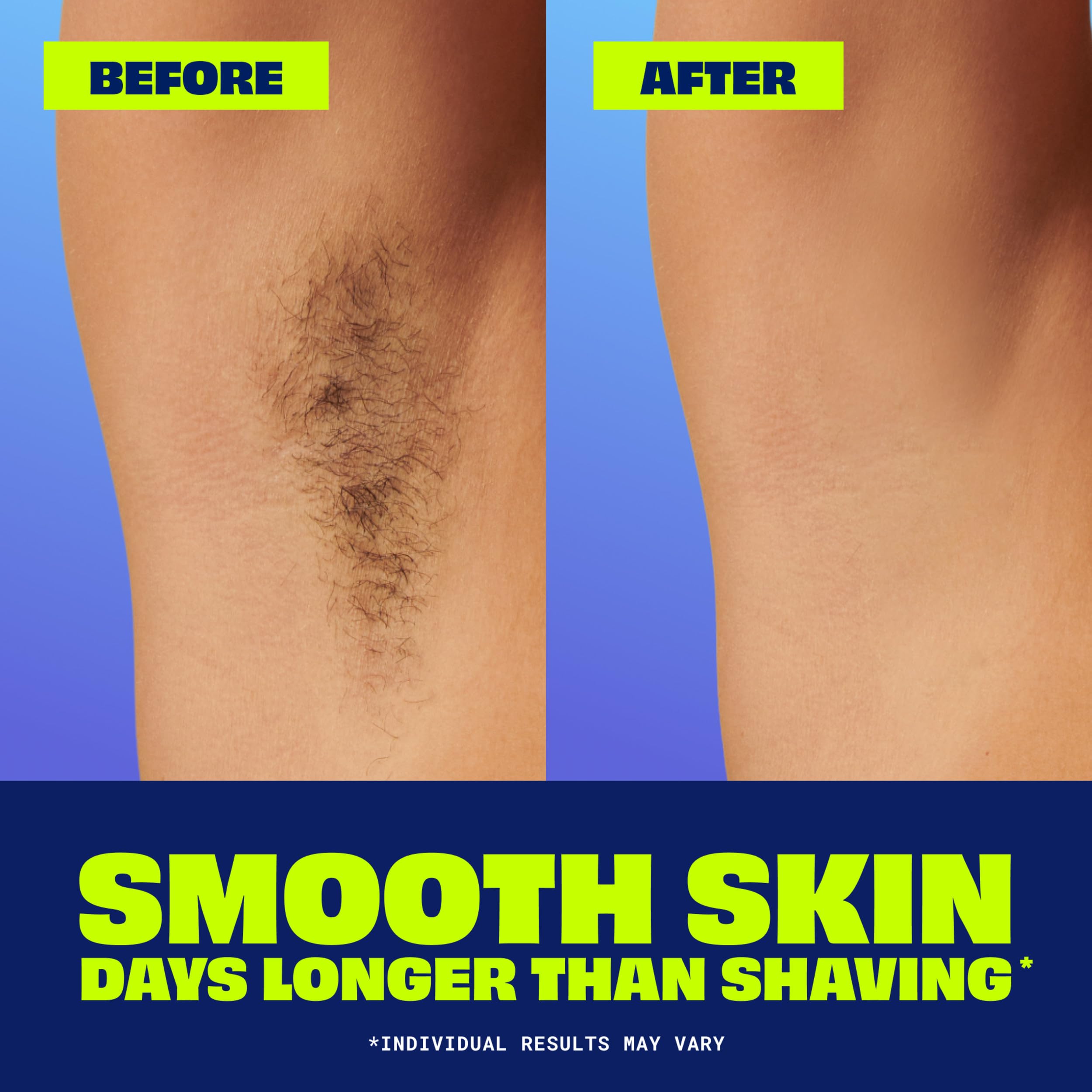 Nair leg application delivering smooth long-lasting feel after removal