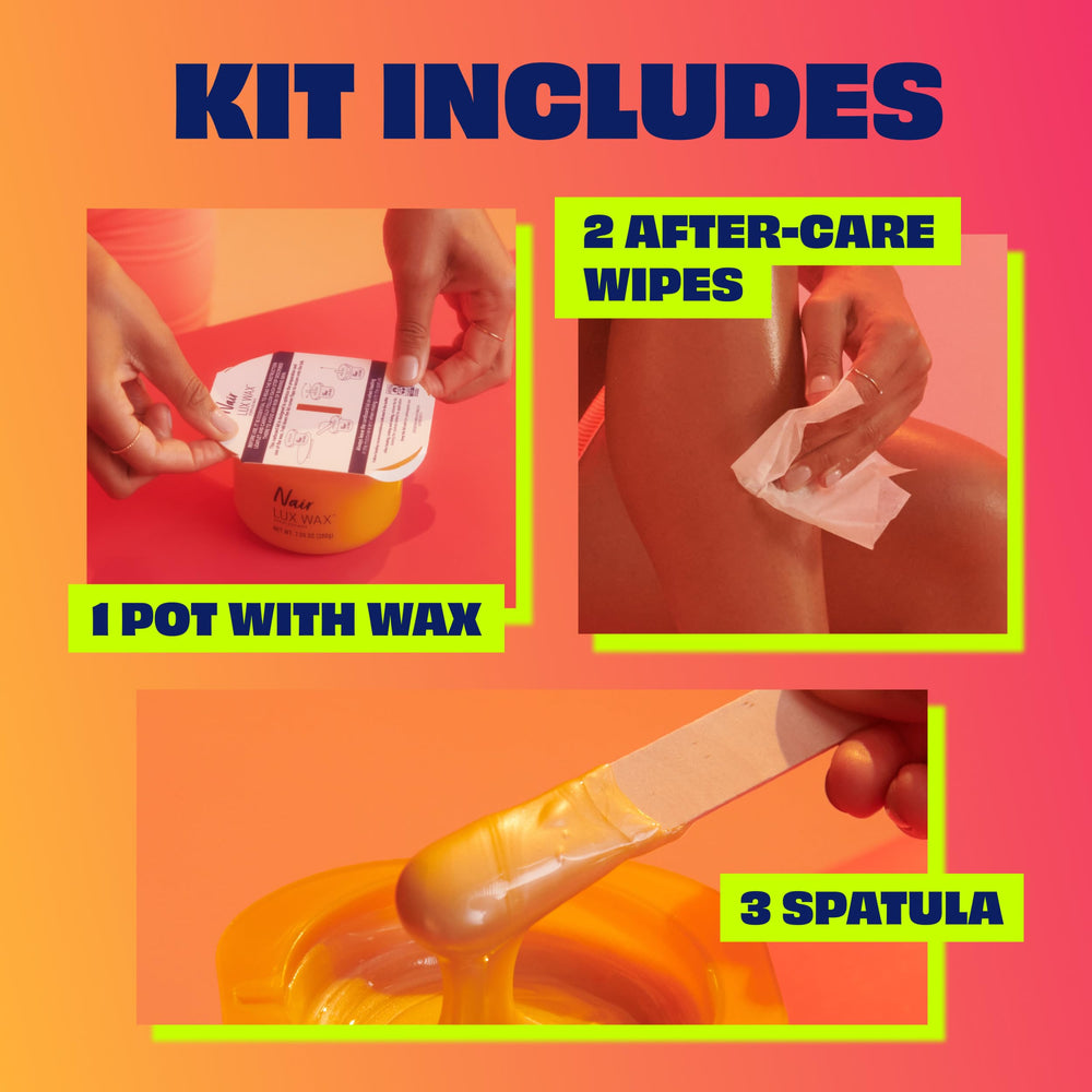 Nair Lux wax uses quick‑dry formula for efficient waxing.