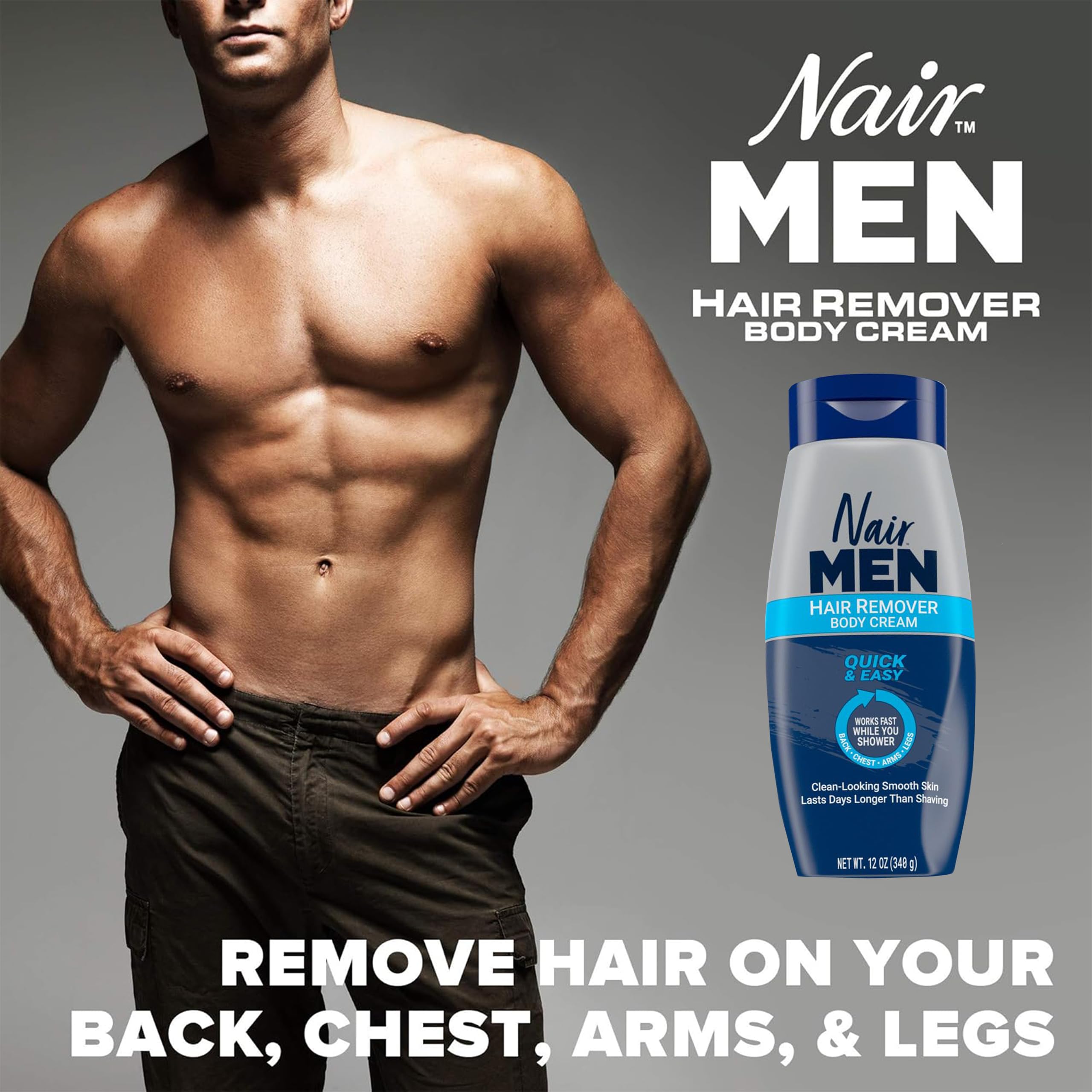 NAIR Men Hair Removal Body Cream finished skin feels smooth after use.