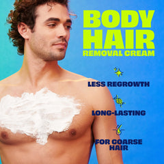 Nair Men Hair Remover Body Cream chest application for quick hair removal.