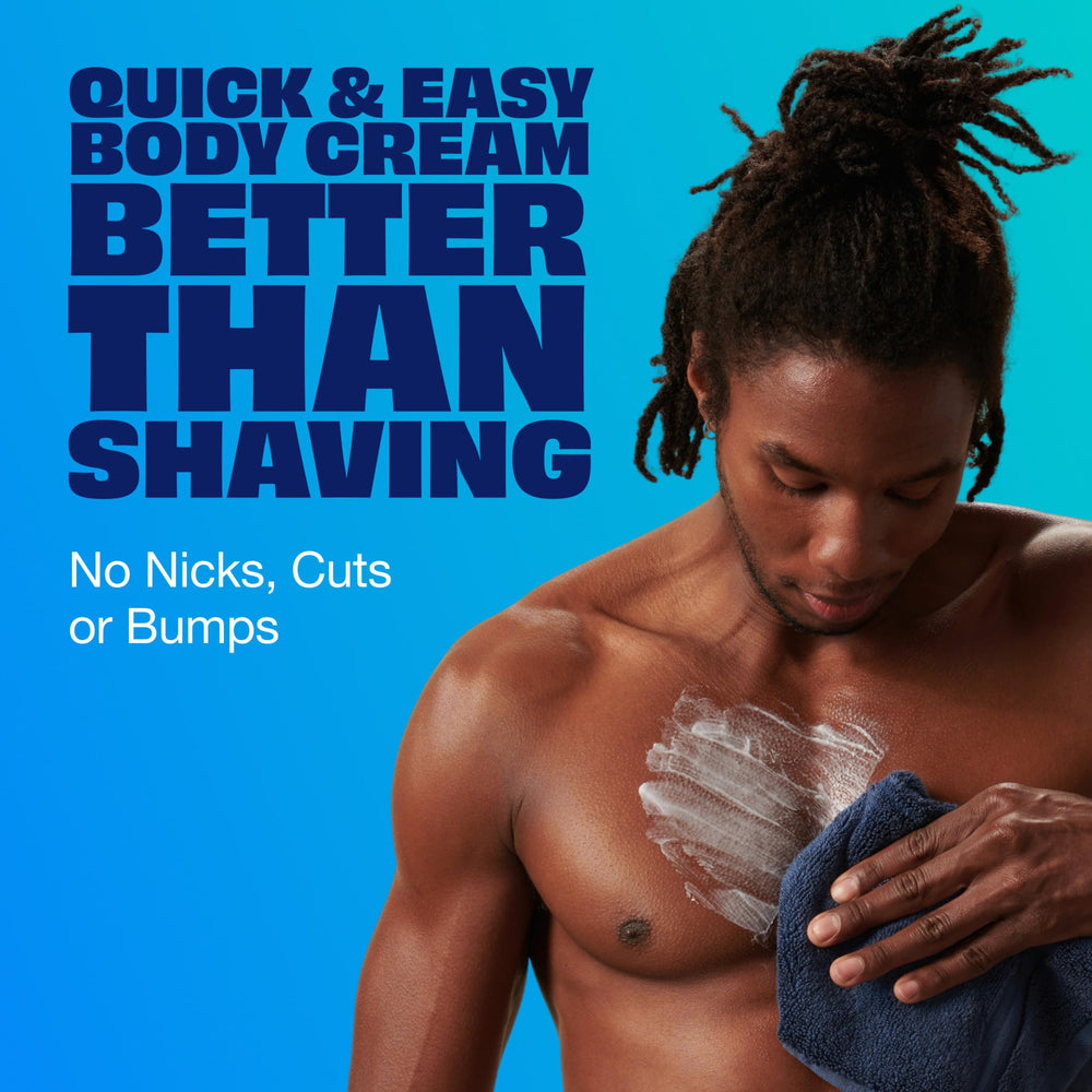 Nair Men Hair Remover Body Cream long-lasting results up to four weeks.