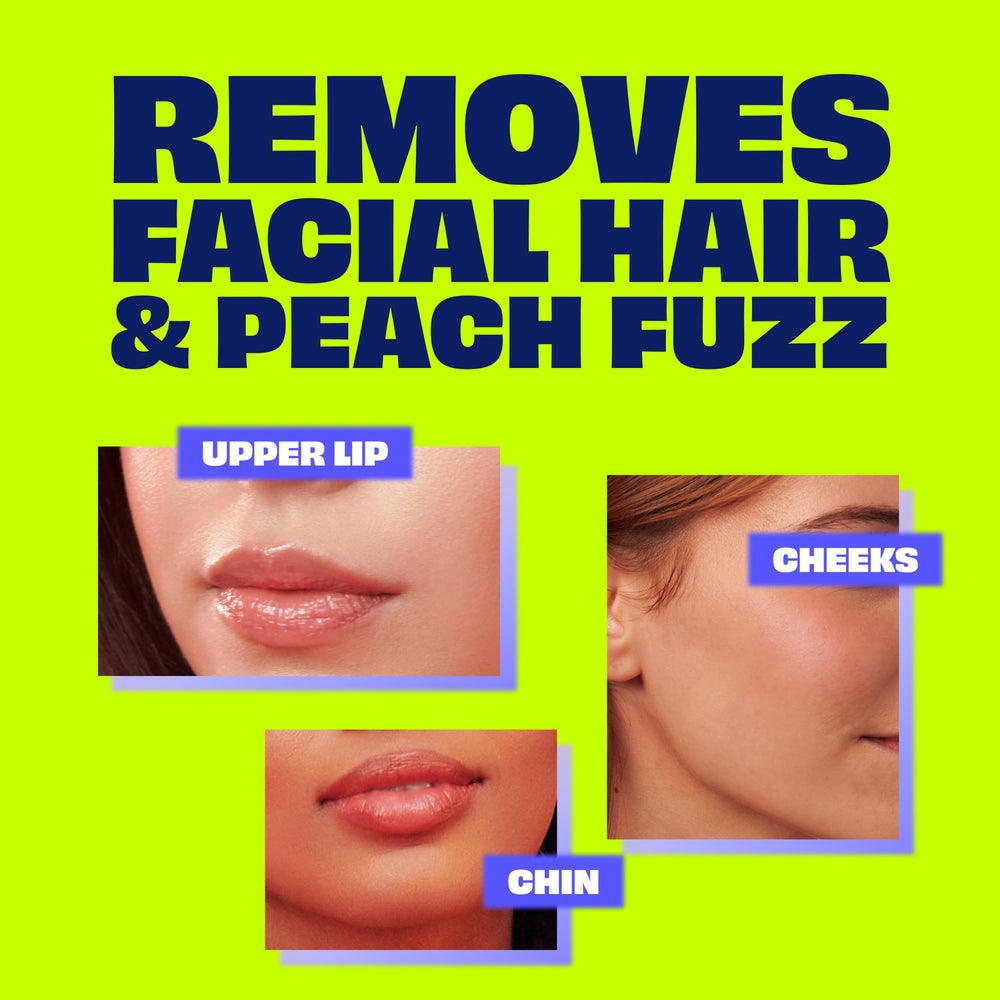 NAIR gentle cleanup with warm water rinse step.