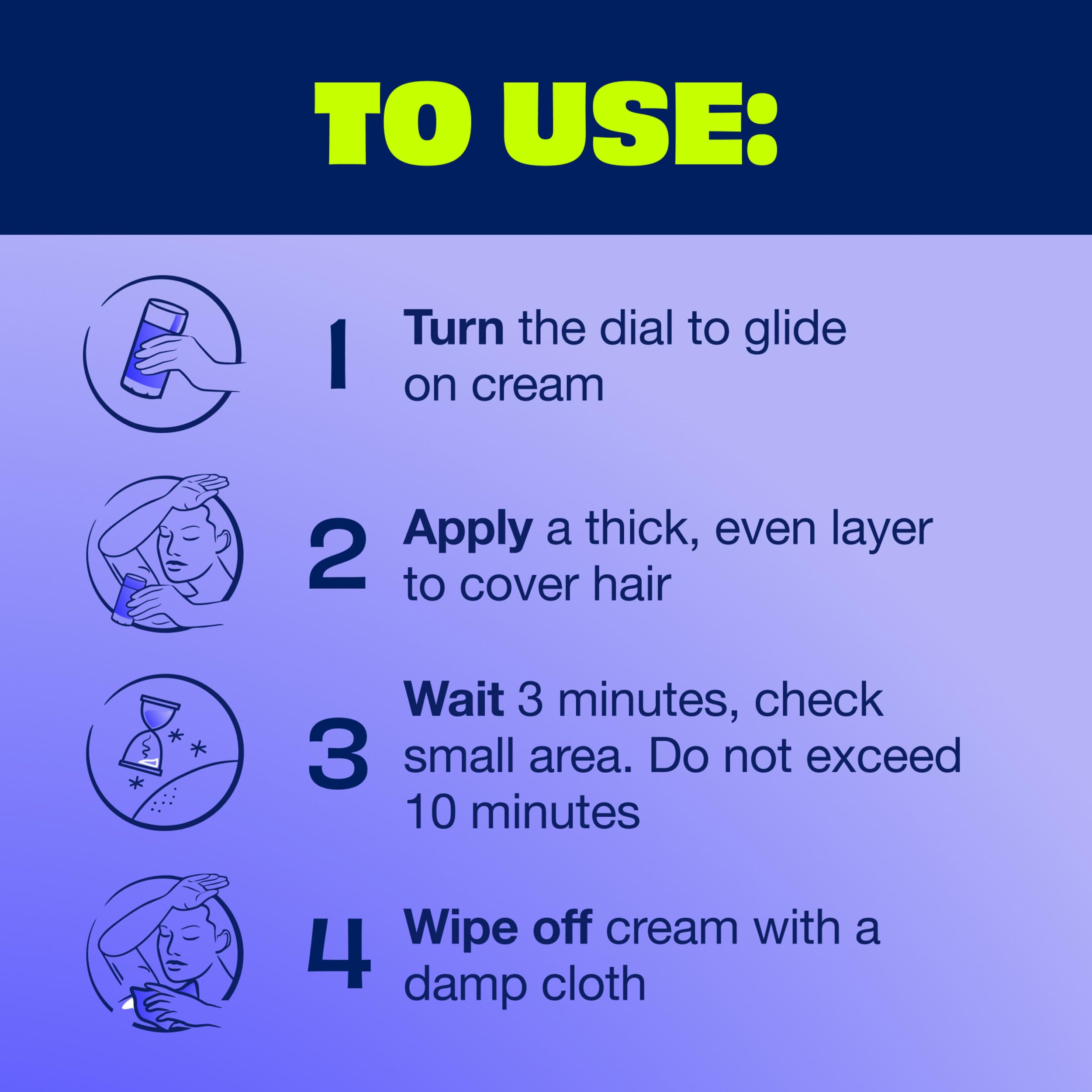 Patch test reminder included with Nair before full use