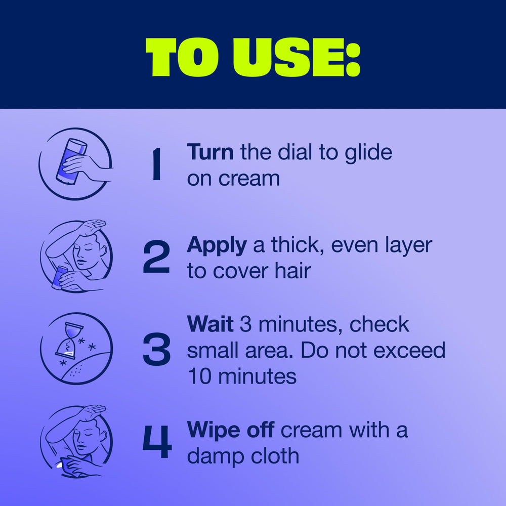 Patch test reminder included with Nair before full use