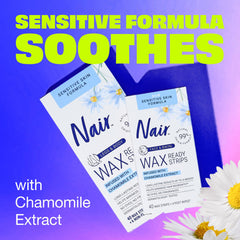 Nair Sensitive Wax Ready Strips for full body cover legs, arms, and more in one kit.