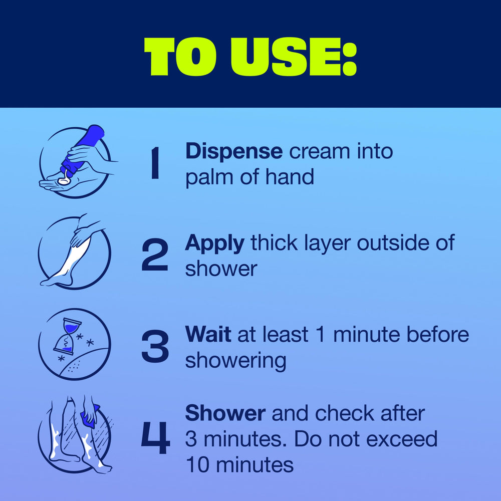 Bikini-area use with Nair Shower Cream for skin-friendly removal