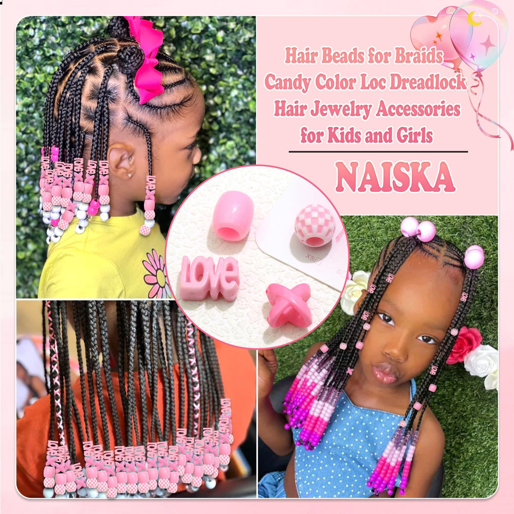 NAISKA acrylic hair beads charm lightweight and durable for long-term use