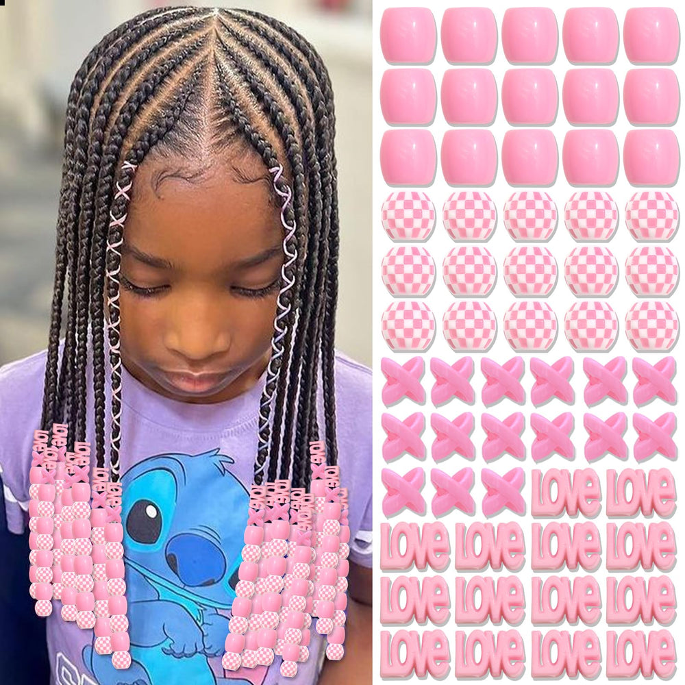 NAISKA pink hair beads for braids add subtle sparkle and color