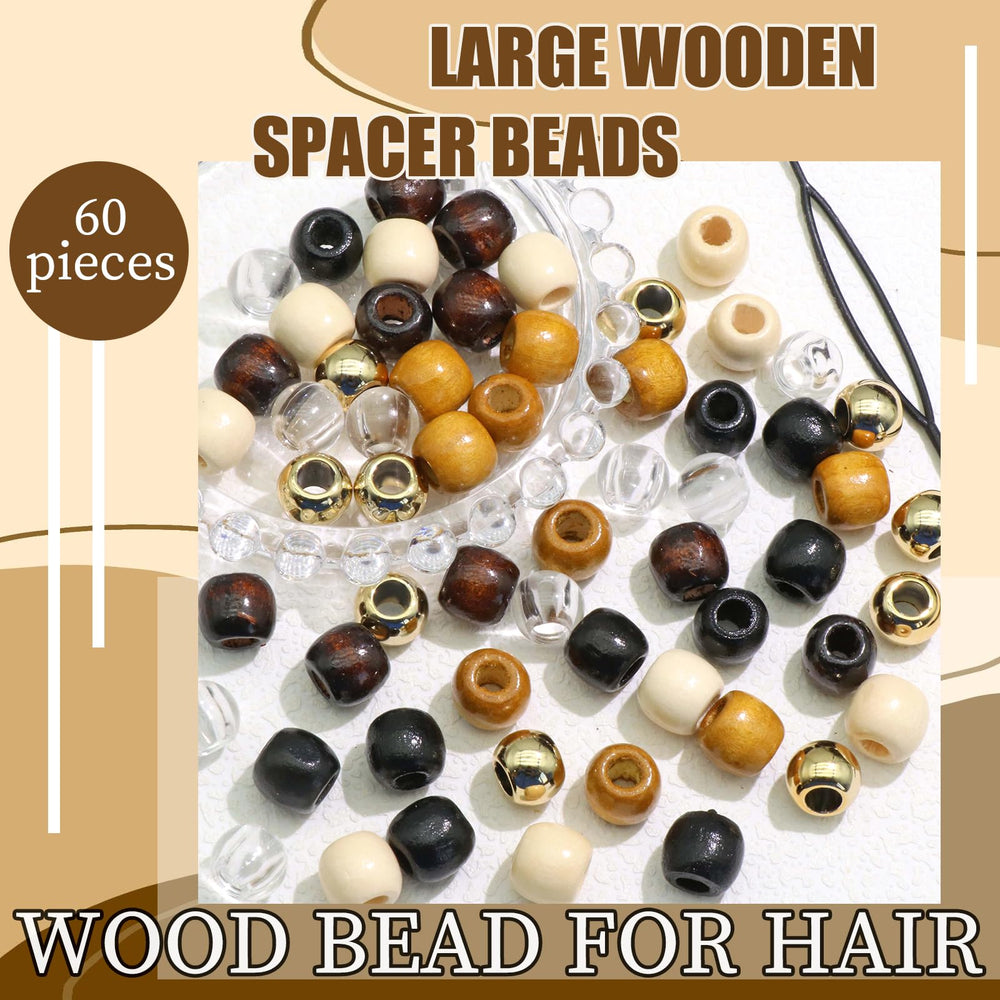 NAISKA wooden hair beads for braids arranged for trial styling