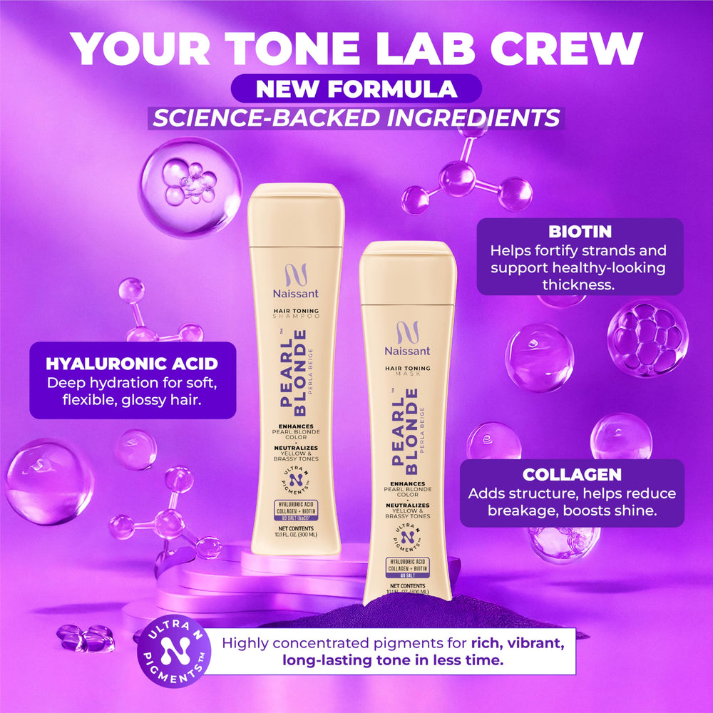 Naissant Pearl Blonde Mask honey and olive oil boost hair shine.