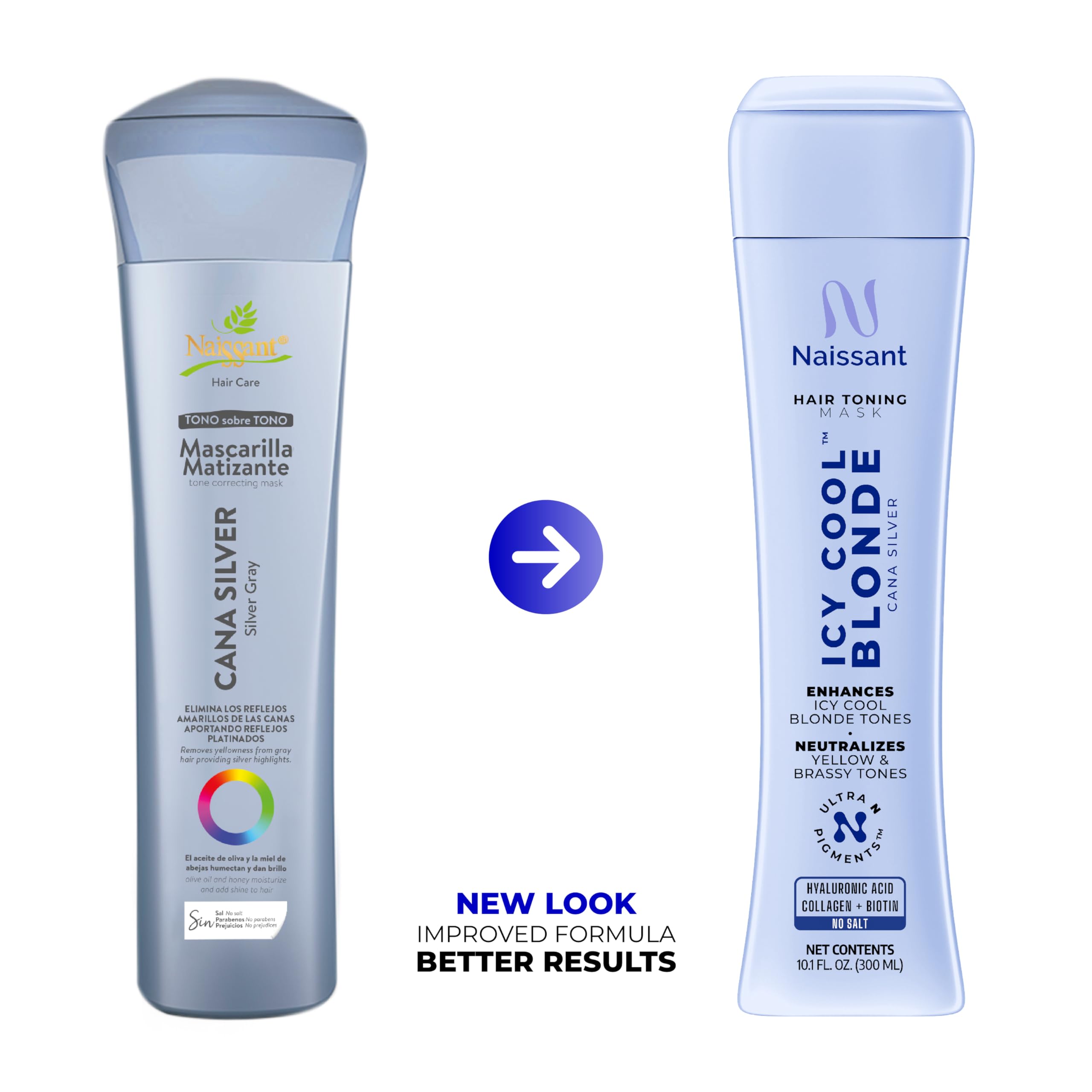 Naissant Icy Cool Blonde mask tub-closed image emphasizes the rich purple toning formula.