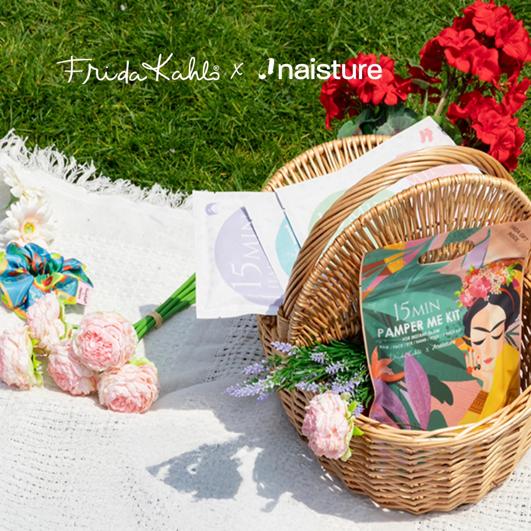 Naisture Frida Kahlo kit: vista general del conjunto de spa en casa