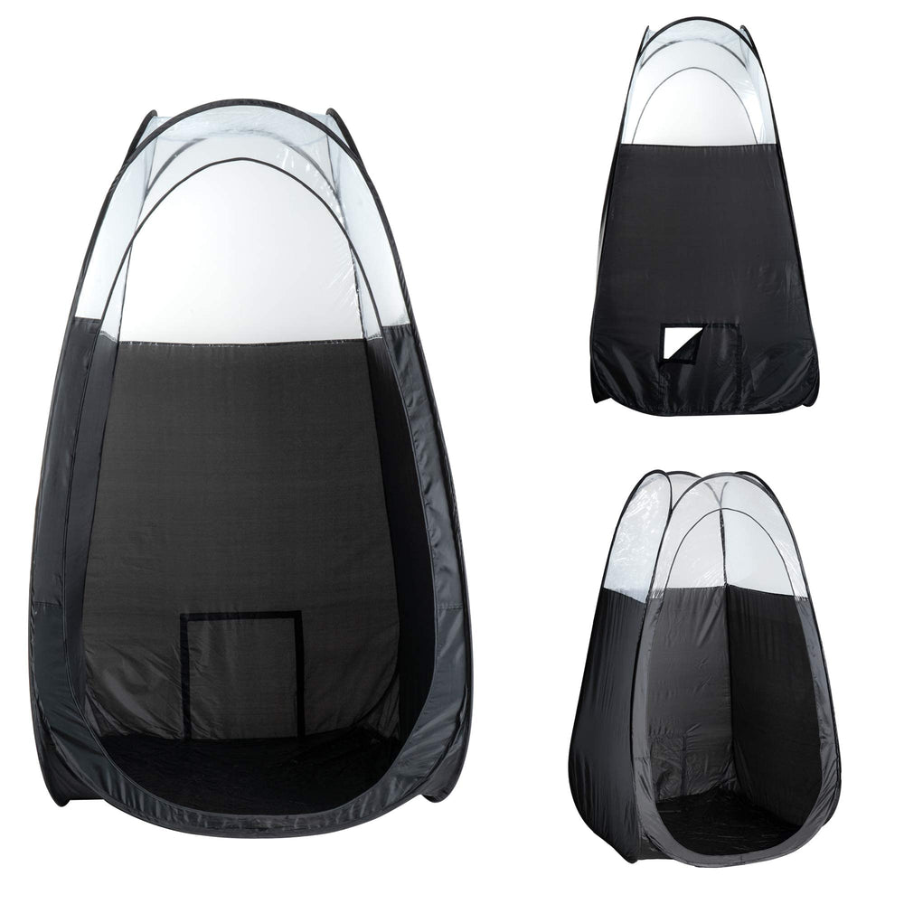 Naked Sun tan tent waterproof floor close-up showing overspray protection