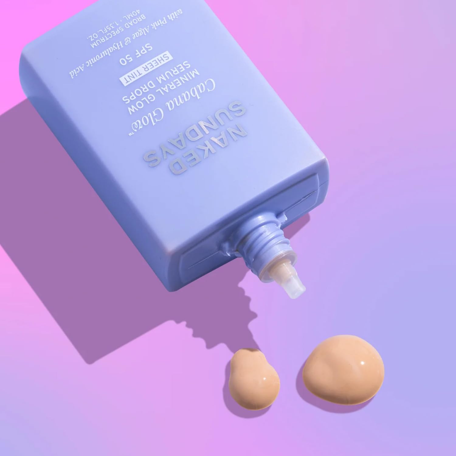 Naked Sundays CabanaGlow soft glow finish on skin suggests sheer coverage.