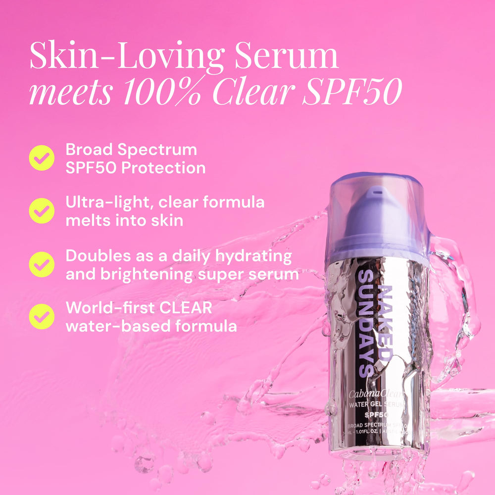 Naked Sundays CabanaClear application in motion demonstrates quick, invisible coverage.
