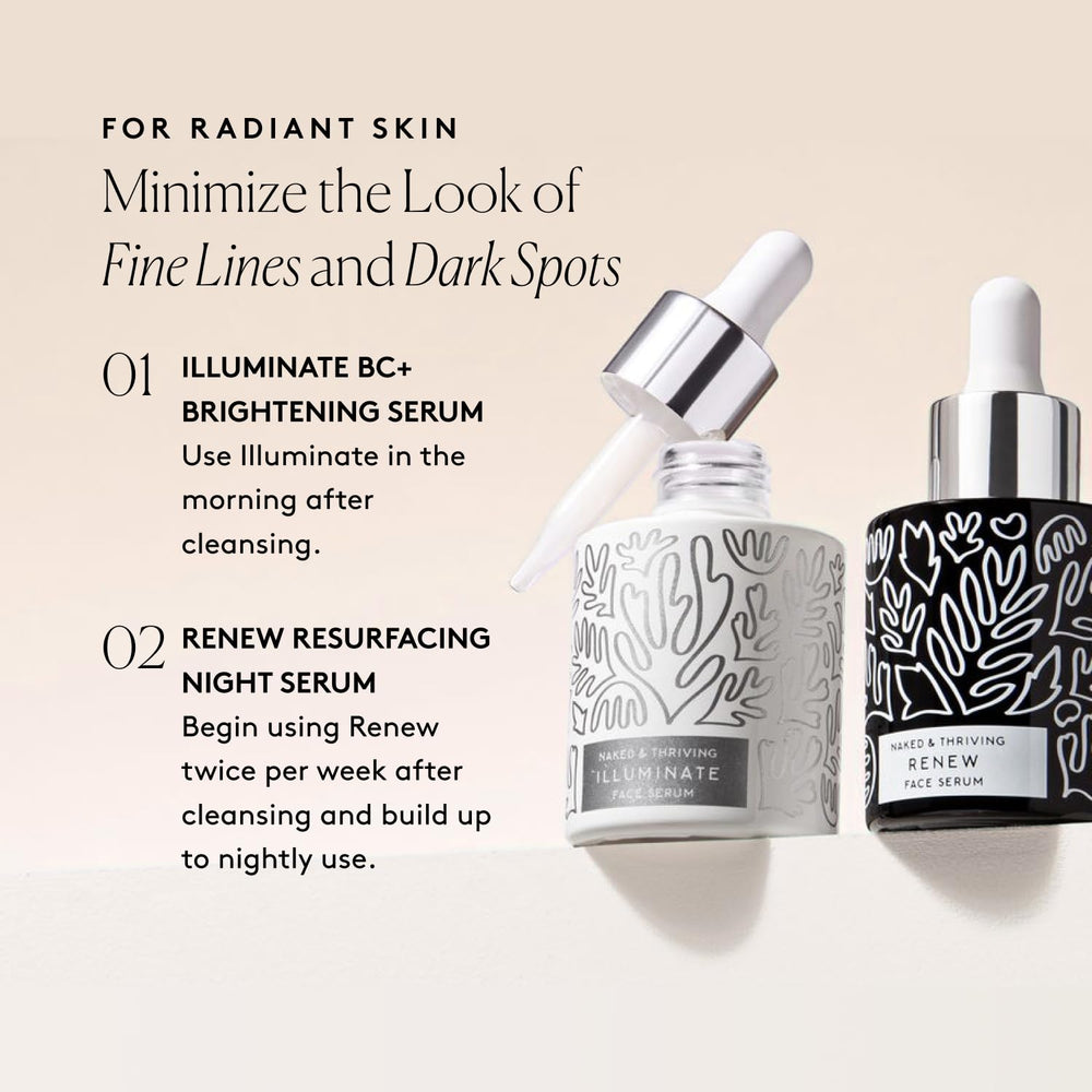 Naked & Thriving Hyaluronic Acid focus for deep hydration and plumpness.