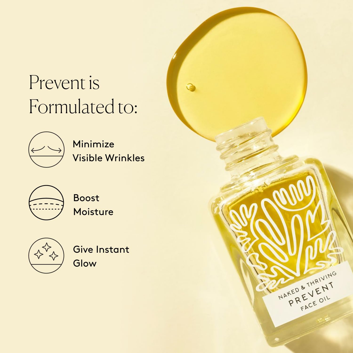 Naked & Thriving Prevent oil texture closeup reveals lightweight, fast-absorbing hydration.