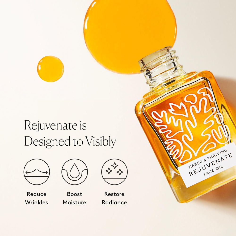Naked & Thriving Rejuvenate argan oil ingredient highlights skin suppleness.