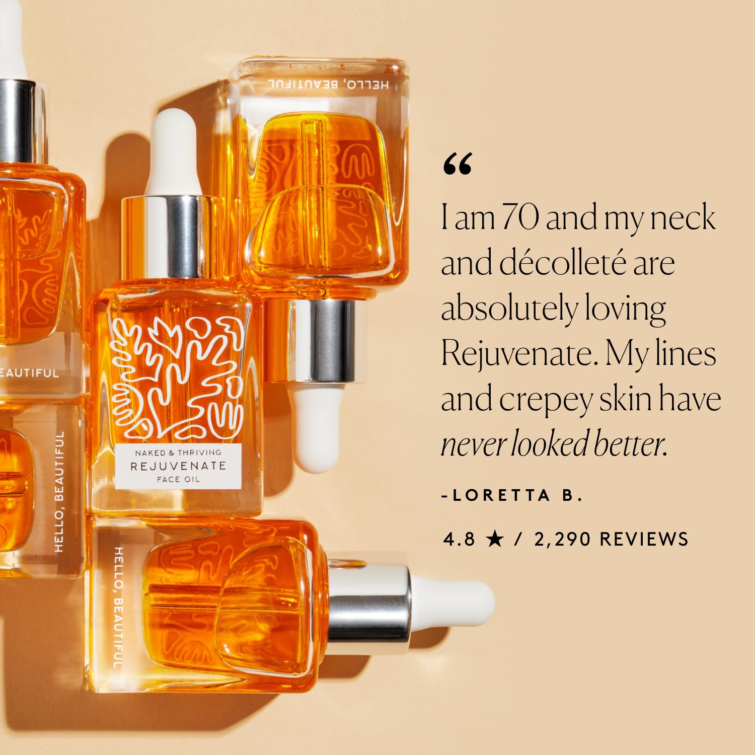 Naked & Thriving Rejuvenate oil texture close-up showing silky consistency.