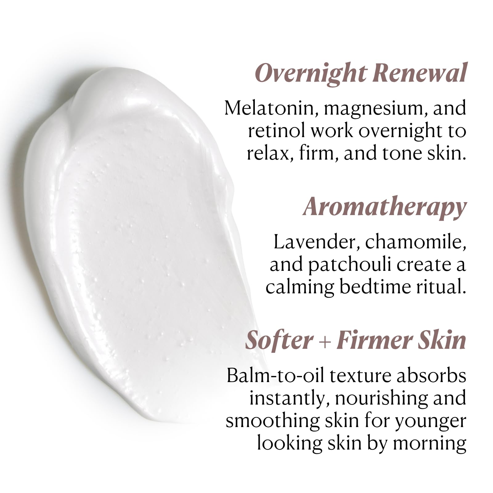 Nakery SkinRecovery bálsamo de sueño con melatonina y lavanda para descanso.