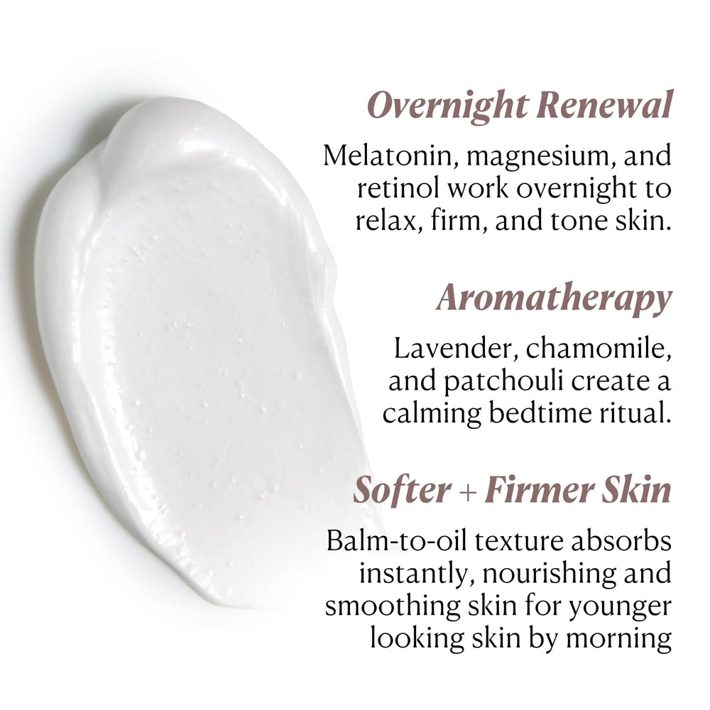Nakery SkinRecovery bálsamo de sueño con melatonina y lavanda para descanso.