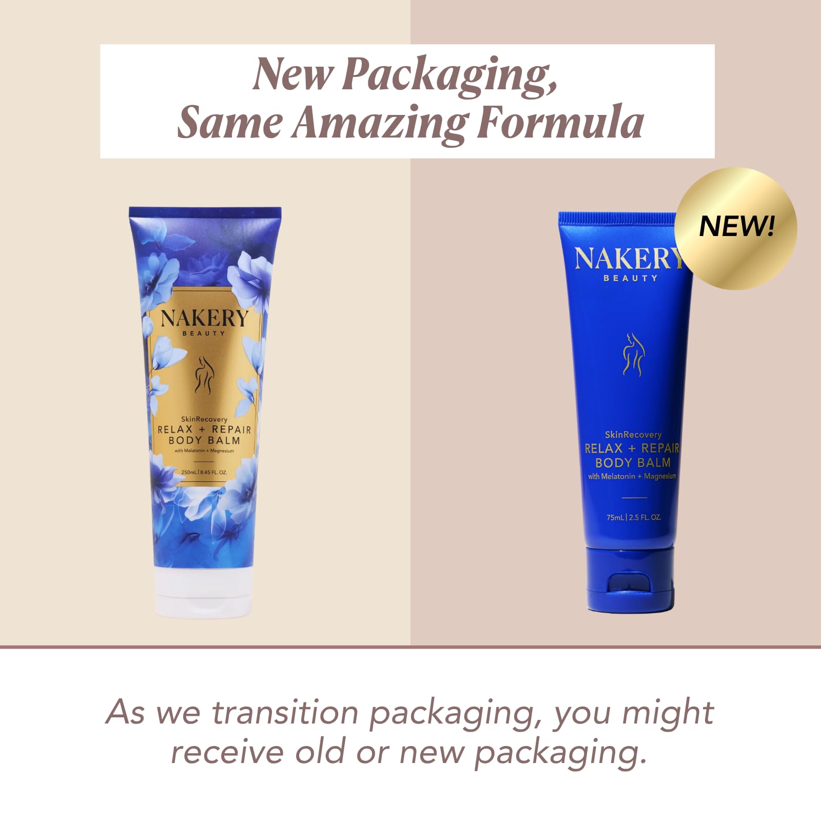 Nakery SkinRecovery crema corporal con SepiLift y Retinol para firmeza.