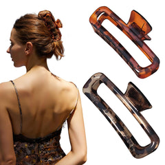 Nalodu clip de cabello 5 pulgadas XL, acabado brillante marrón, ideal para cabello grueso.