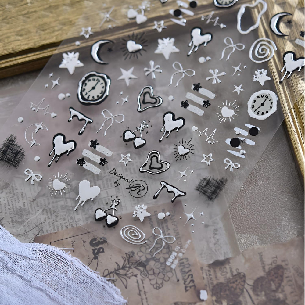 Namrec patrones luna y estrella para uñas con estilo único