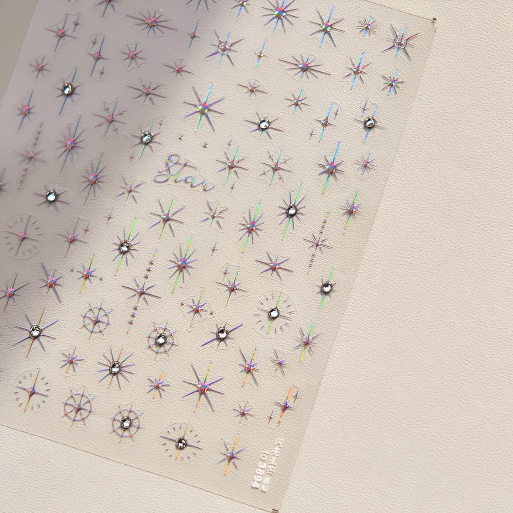 Namrec pegatinas estrella efecto metálico rosado oro 3 hojas: glamour duradero.