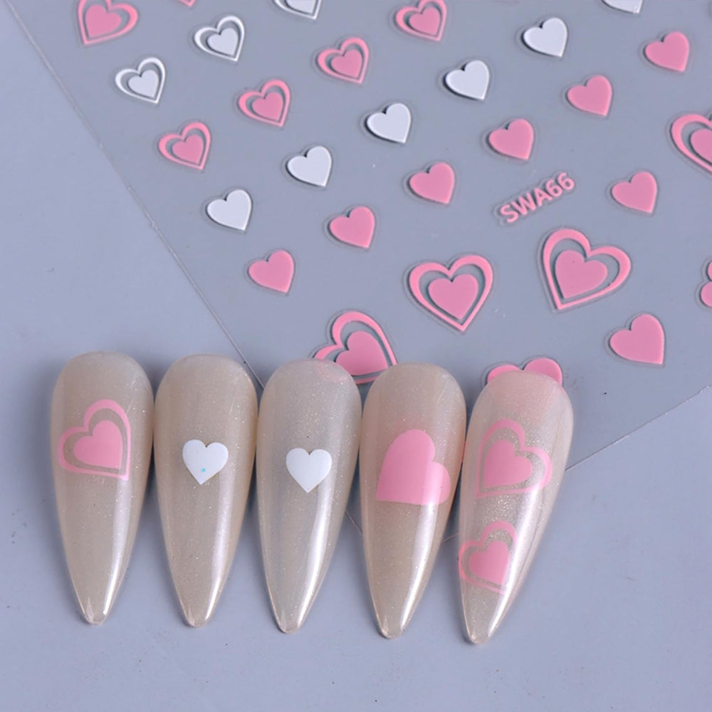 Namrec uso doméstico o profesional de pegatinas corazón para uñas.
