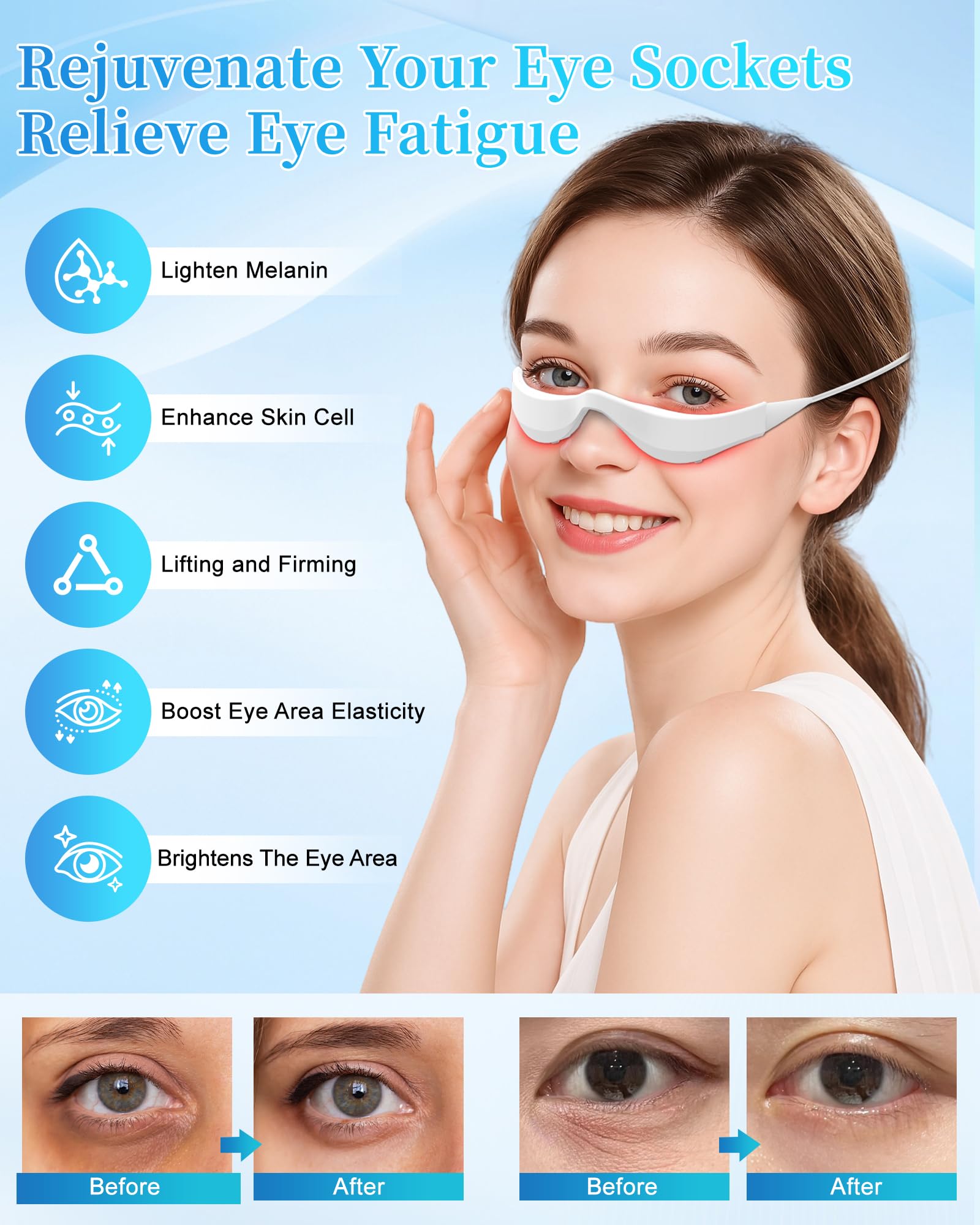 Nanapolo dual-action red light therapy supports multiple under-eye concerns.