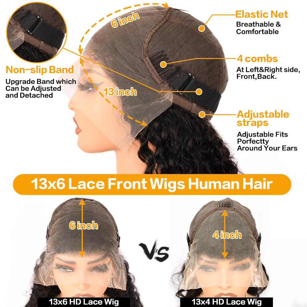 NANTLIY water wave lace front wig suitable for heat styling.