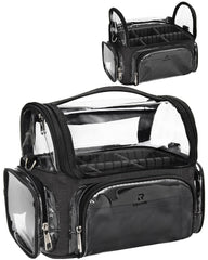 NAONAYA Clear Makeup Brush Bag open view, easy brush selection on the go.