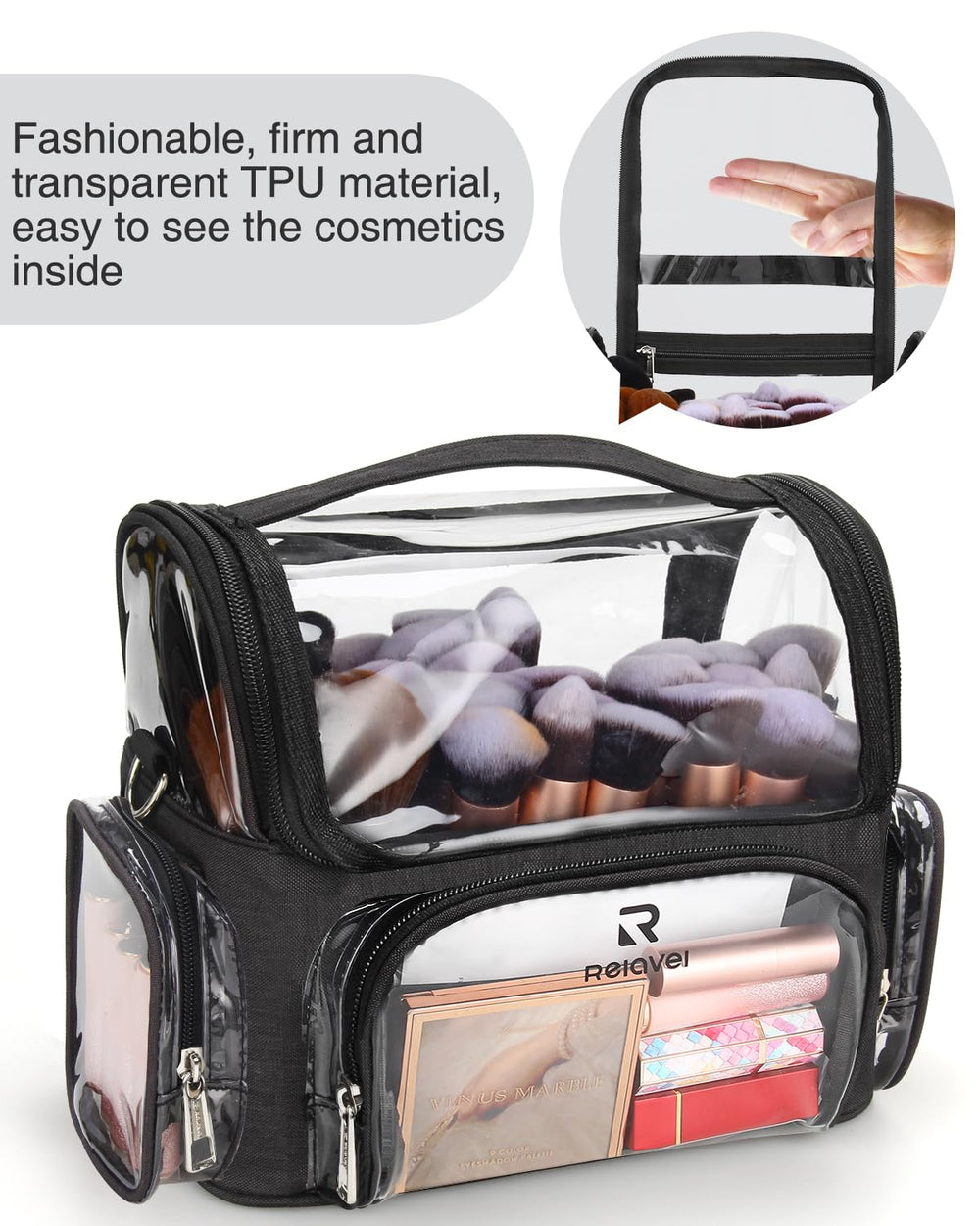 NAONAYA Clear Front-pocket view highlights palettes for quick access.