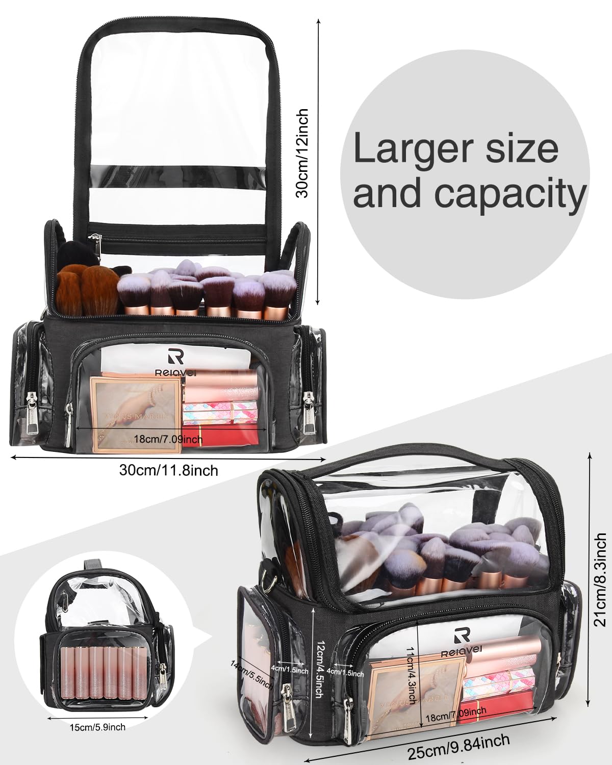 NAONAYA Adjustable partitions inside tailor space for different brush sizes.